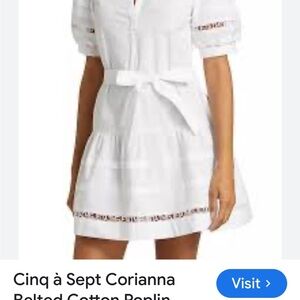 Cinq à Sept Corianna Belttd Cotton Poplin Midi Dress